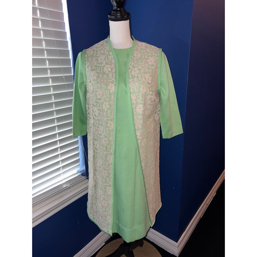 Handmade Vintage Lace Overlay Dress — Size M/L (Estate Sale Find)